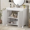 Okak 36" Retro Bathroom Vanity with Sink Solid Wood Frame, Freestanding Bathroom Painted Finish Storage Cabinet with Soft Closing Doors - 4 of 4