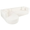 Modern Sectional Sofa, Sponge Sectional Sofa Couch for Living Room, CENGHU Modular L-Shape Sofa Couch with Elegant Curved Design and 2 Throw Pillows - 4 of 4