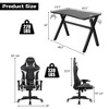Costway X-Shaped Gaming Desk & Racing Style Massage Chair Set Home Office Black+White/Blue/Grey/Red - 4 of 4