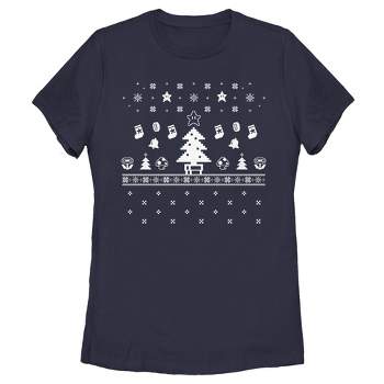 Women's Nintendo Ugly Christmas Tree Super Mario T-Shirt