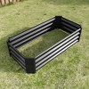 DOMETOUR Metal Raised Garden Bed, Rectangle Raised Planter 4×2×1ft for Flowers Plants, Vegetables Herb - 3 of 4