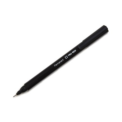 TRU RED Pen Permanent Markers Ultra Fine Tip Blk 5/Pack TR54525