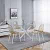 Cross Leg Modern Dining Table, with Round or Square Table Top, Pedestal Dining Table, End Table Leisure Coffee Table - 3 of 4