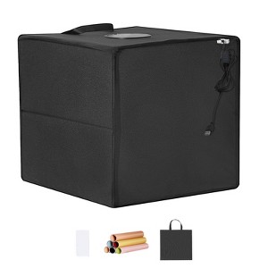 VEVOR Photo Studio Light Box, 12" x 12", 3000-5600K Adjustable 3 Color Temperatures Professional Shooting Tent Kit, Black - 1 of 4