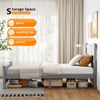 VINGLI Twin Bed Frame Solid Wood Platform Bed Frame, Single Panel Bed with Headboard, No Box Spring Needed Panel Bed, Wood Slat Support, Gray - 4 of 4