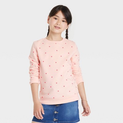 Girls' Crewneck Fleece Pullover Sweatshirt - Cat & Jack™