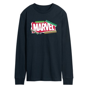 Men's - Marvel - Logo Wrapping Paper Long Sleeve Graphic T-Shirt - 1 of 3