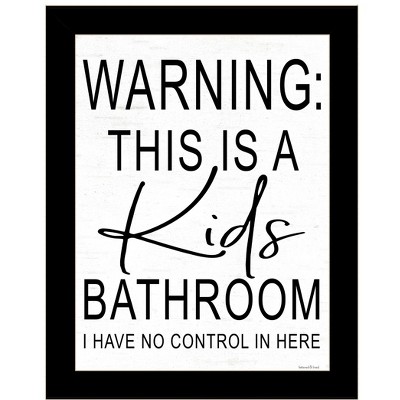 HomeRoots Kids Bathroom Black Framed Print Bathroom Wall Art