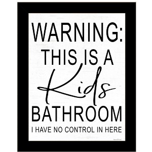 HomeRoots Kids Bathroom Black Framed Print Bathroom Wall Art - 1 of 3