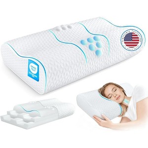 Zibroges Bed Pillow, Adjustable Orthopedic Sandwich Pillow Cervical Pillow for Neck Pain Relief, Memory Foam Neck Pillow, Contour Cooling Pillow - 1 of 4