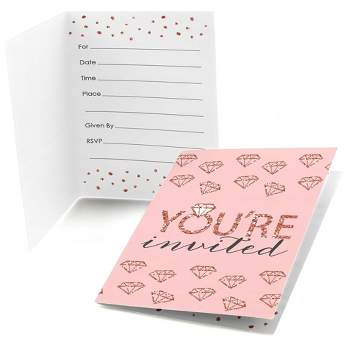 Big Dot of Happiness Bride Squad - Fill In Rose Gold Bridal Shower or Bachelorette Party Invitations (8 count)