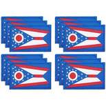 Okuna Outpost 12 Pack Woven Iron On State Patches, Ohio Flag Appliques (3 x 2 in)