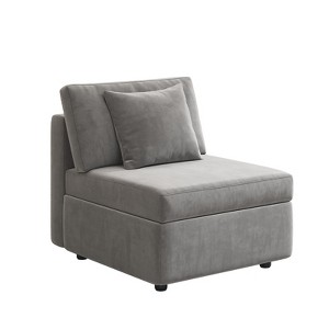 Buenhomino Modern DIY Sectional Sofa, Modular Sectional Couches for Living Room，Light Gray Velvet - 1 of 4