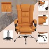 TiramisuBest Executive Massage Office Chair: 4 Vibration, Heat, 3 Modes, Brown Leather, Adjustable - 3 of 4