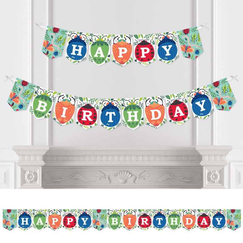 Big Dot of Happiness Buggin' Out - Bugs Birthday Party Bunting Banner - Party Decorations - Happy Birthday, 1 of 6