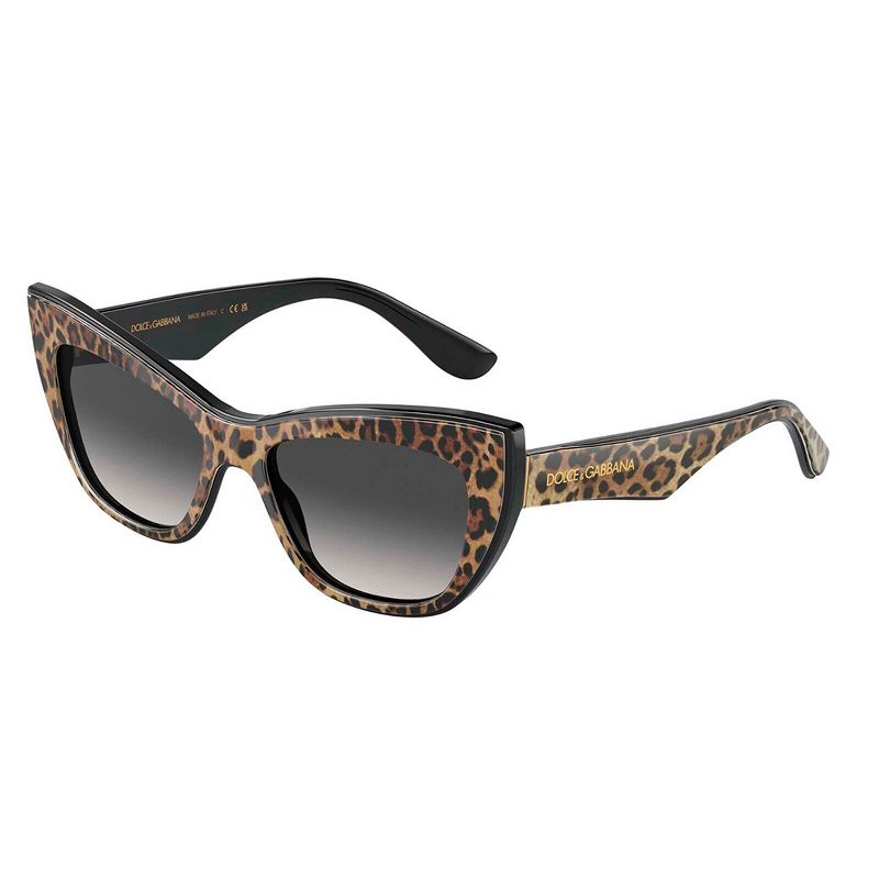 Dolce & Gabbana DG 4417 31638G Womens Cat-Eye Sunglasses Leo Brown/Black 54mm, 1 of 2