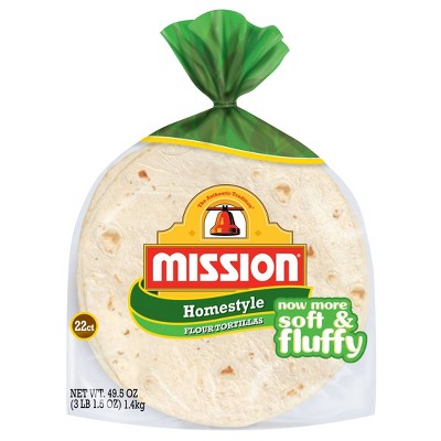 Mission Homestyle Soft & Fluffy Flour Taco Tortillas - 49.5oz/24ct