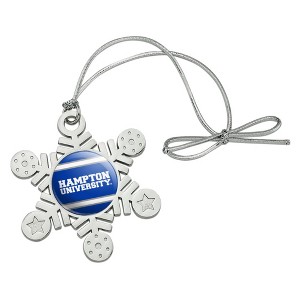 Hampton University HU Stripes Metal Snowflake Christmas Tree Holiday Ornament - 1 of 3
