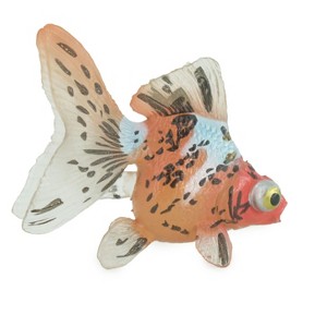 Goldfish, Spotted Fancy, Museum Quality, Hand Painted, Rubber, Fish, Realistic Figure, Model, Replica, Toy, Kids, Replica, 2 Inches.  CH1013 BB218 - 1 of 4