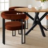 5-Piece Dining Set for 4 Round Dining Table with Velvet Upholstered Chairs and Crossed Metal Legs For Dining Room, Living Room, Farmhouse-Tanpinhause - 3 of 4