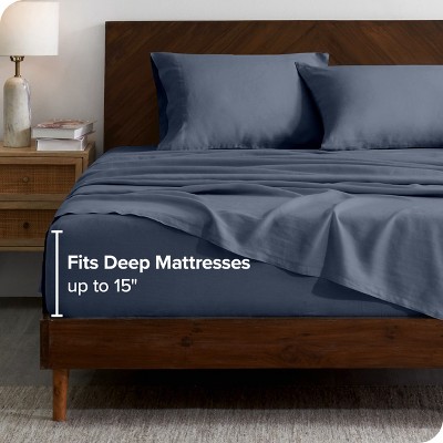 Indigo Queen Organic Linen Sheet Set