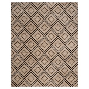 Creme/Brown Abstract Loomed Area Rug - (8