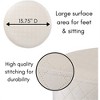 BirdRock Home Round Velvet Ottoman Foot Stool with Lattice - Cream - 2 of 4