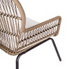 Barton 3 Pieces Outdoor Patio Wicker Chat Conversation Bistro Set (2) Chairs and Table, Beige - image 4 of 4