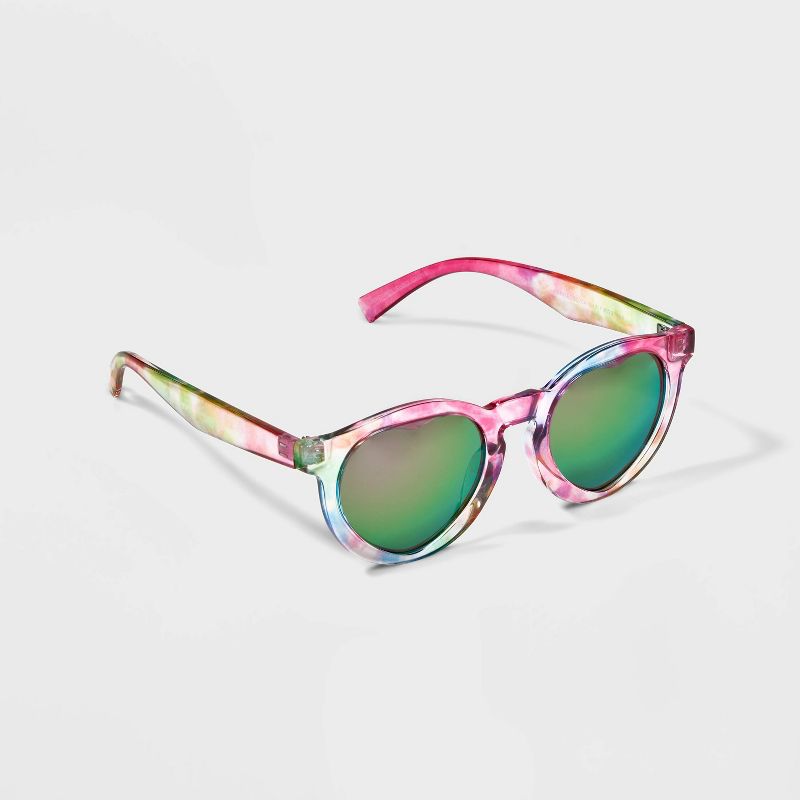 Girls&#39; Crystal Tie-Dye Printed Round Sunglasses - Cat &#38; Jack&#8482; Purple, 2 of 5