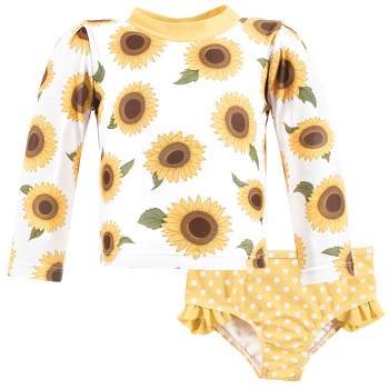 Hudson Baby Girls Swim Rashguard Set, Sunflower