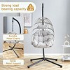 Lirago Heavy-Duty Iron Hanging Chair with Wicker Weave Single Person Swing for Indoor/Outdoor Use  36.61"W * 37"L * 78.74"H - 4 of 4