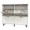 4-Drawer Shoe Cabinet, Slim Freestanding Shoe Rack with Open Shelves & Adjustable Dividers, Hidden Storage for Entryway, Foyer, Hallway - 2 of 4