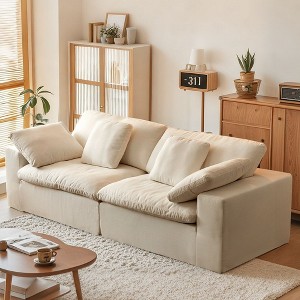 Swtroom 79" Boneless Cloud Modular Sofa, 35D High Density Foam, No Assembly Required, Compression Sofa with Wide Armrests and Pillows - 1 of 4