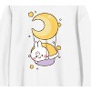 Mimi & Neko Mimi on Hot Air Balloon with Moon Men's White Crew Neck Graphic Sweatshirt - 2 of 3