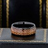 Jewelry Avalanche Black IP Honeycomb and Rosewood Inlay Dome Tungsten Carbide Wedding Band, Comfort-fit, 8mm - 3 of 4