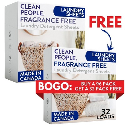 Clean People Laundry Detergent Sheets - Laundry Soap - Ultra Concentrated, Recyclable Packaging, Stain Fighting