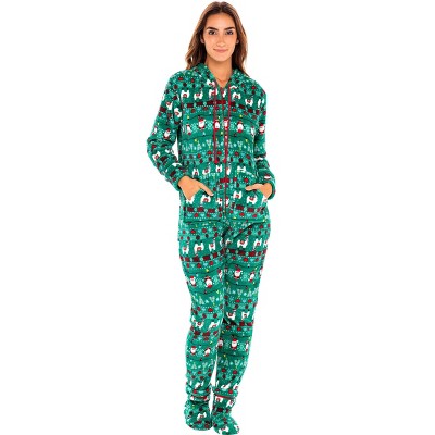 Adr Adult Woman's Footed Pajamas, Fleece Overalls Woman's Winter ...