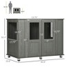 Resenkos Dog House, Pet House,Dog Cave,Dog Crate Furniture, Wooden End Table Furniture with Lockable Magnetic Doors Gray - 3 of 4