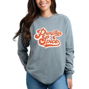 Simply Sage Market Retro Pumpkin Spice Words Garment Dyed Long Sleeve - 1 of 4