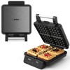 Heynemo Waffle Maker 4 Slices with Quick Heat-Up, Time & Temperature Control, LCD Display, Nonstick Surface, Stainless Steel, Waffle Iron, Black - 2 of 4