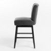 Linen Fabric Swivel Counter Height Bar Stools,Kitchen Chair With Upholstered Wood Frame Wood Legs,Armless Home Office Chair-Cuddlewood - 3 of 4
