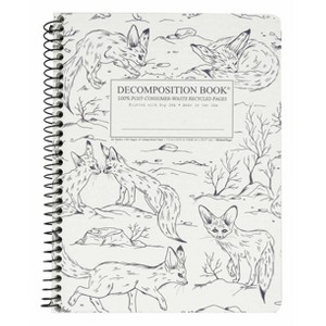 Decomposition Book 7.5"x9.75" 160 Page College Ruled Spiral Notebook Fennec Foxes: Multicolor Flexible Cover, Single Subject - 1 of 2