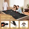 Nasitip 7 FT Pool Table with Cues, Balls, Brush & X-Leg Base, Black Cloth, Rustic Grey Finish, 84" Game Table for Home Recreation - 4 of 4