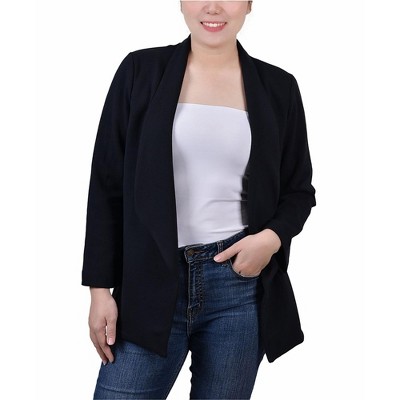 NY Collection Womens Plain Ponte Jacket