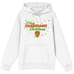 Guardians Of The Galaxy Holiday Special A Merry Guardians Christmas Long Sleeve White Unisex Adult Hooded Sweatshirt - 1 of 3