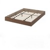 Full Size Bed Frame, Wood Platform Bed Without Headboard, Floor-Standing Bed Frame, Wooden Slats Support, No Box Spring Required, Walnut - 3 of 4