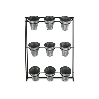 Cheung's Ione 9 Pot Wall Planter with Metal Wall Frame