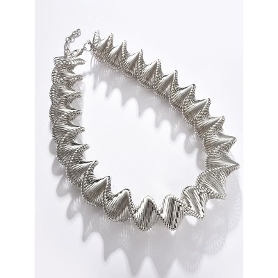 SOHI Women's silver Swirl Statement Necklace