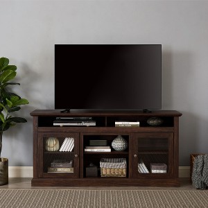 PAGED TV Stand up to 65 Inch TVs, Modern Entertainment Console with Glass Doors, TV Stands for Living Room - 1 of 4