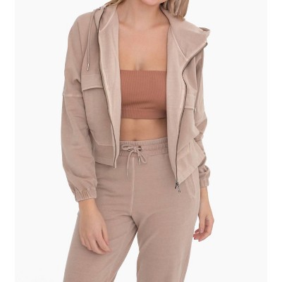 Women's Utility Style Denim Jacket - mono b